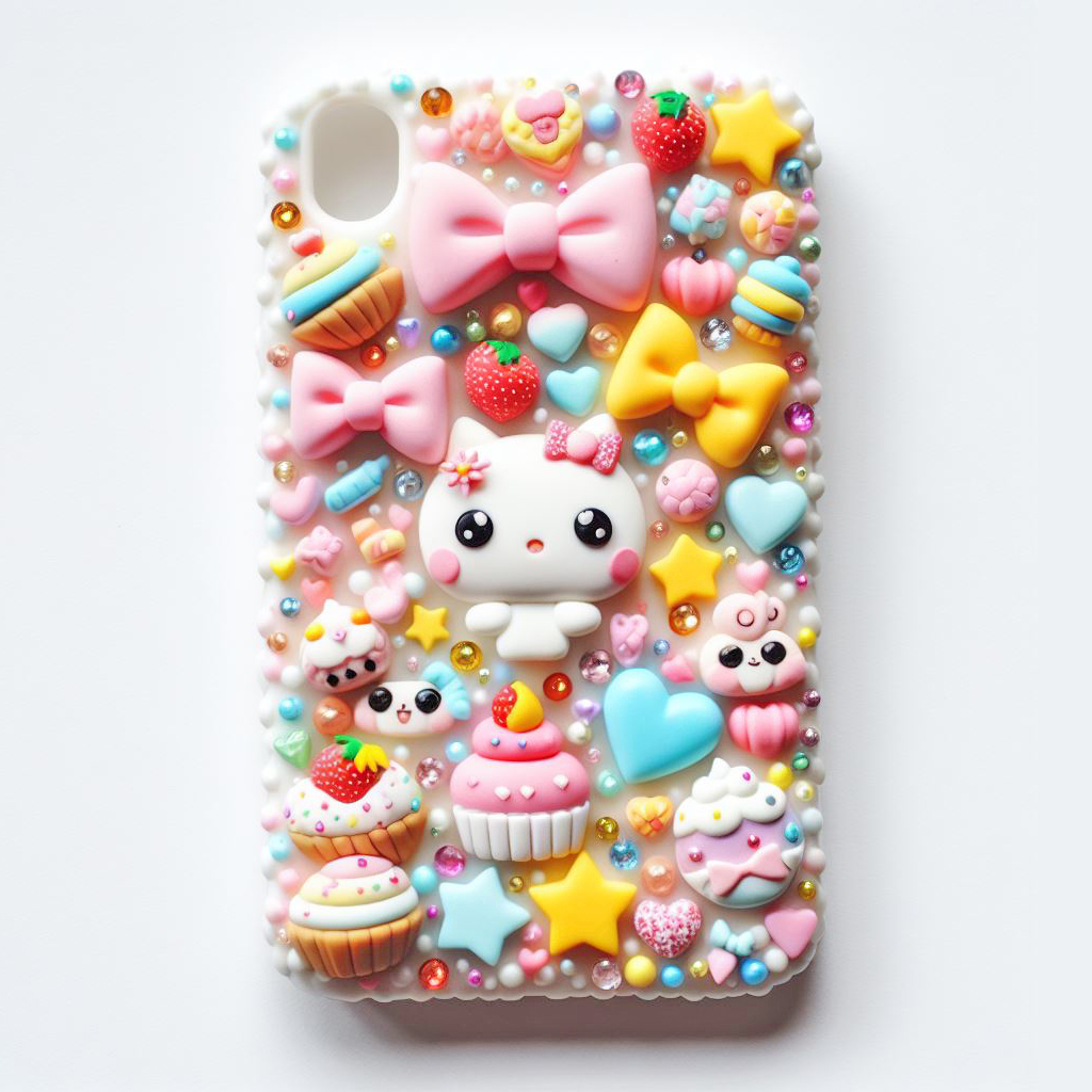Decoden phone case, cover decorata con kawaii by iido