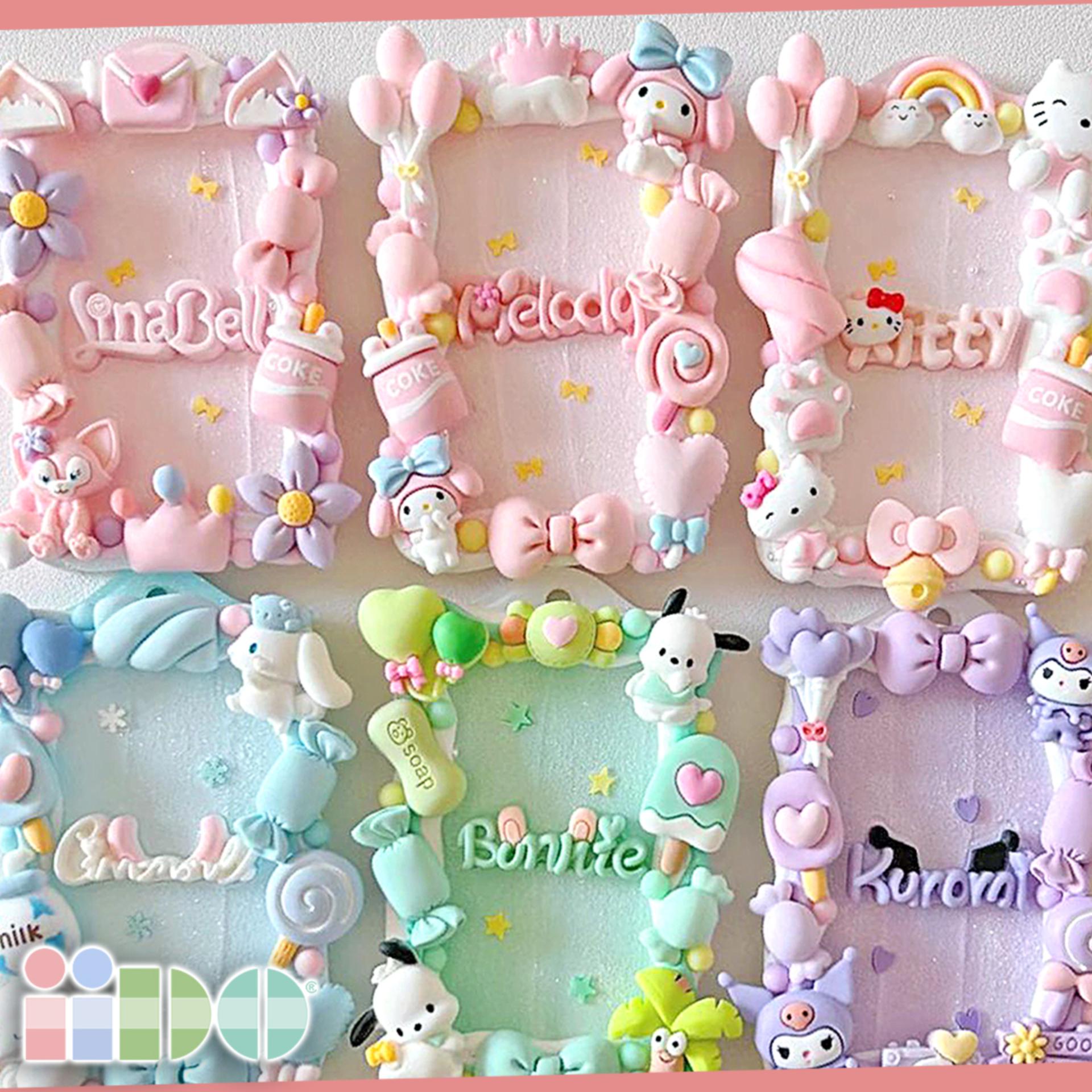 cornici per foto decorate con crema decoden e charms kawaii, roma, tuscolana