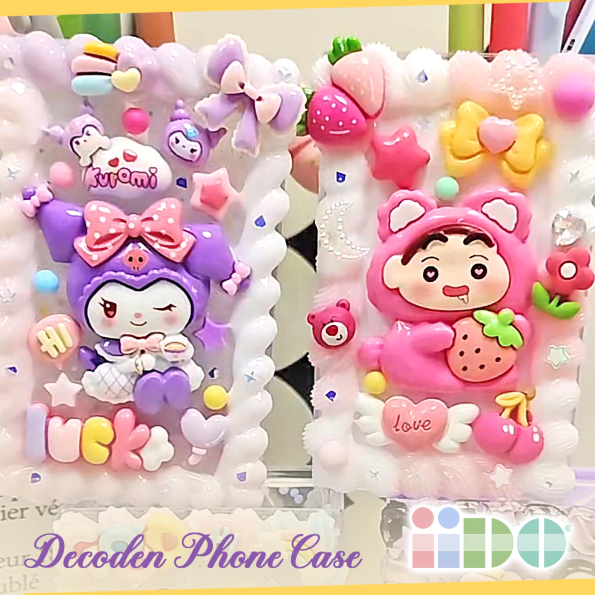 Decoden phone case, cover smartphone personalizzata con charms kawaii